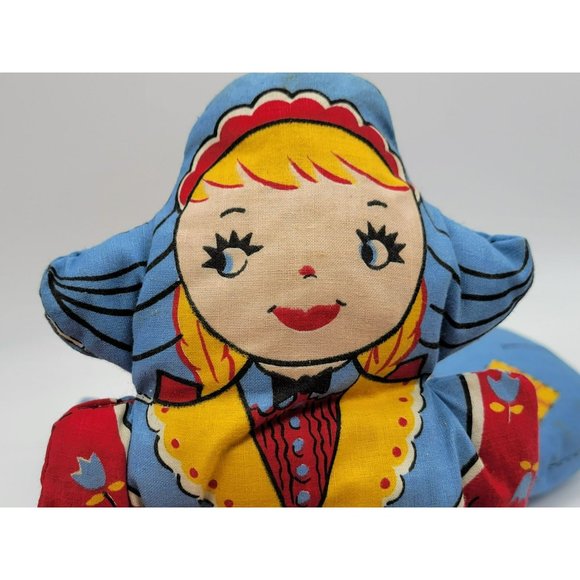 Vintage Pair Cloth Dolls VALTEX Hansel & Gretel Penn. Dutch Boy Girl Cut & Sew - Picture 4 of 13